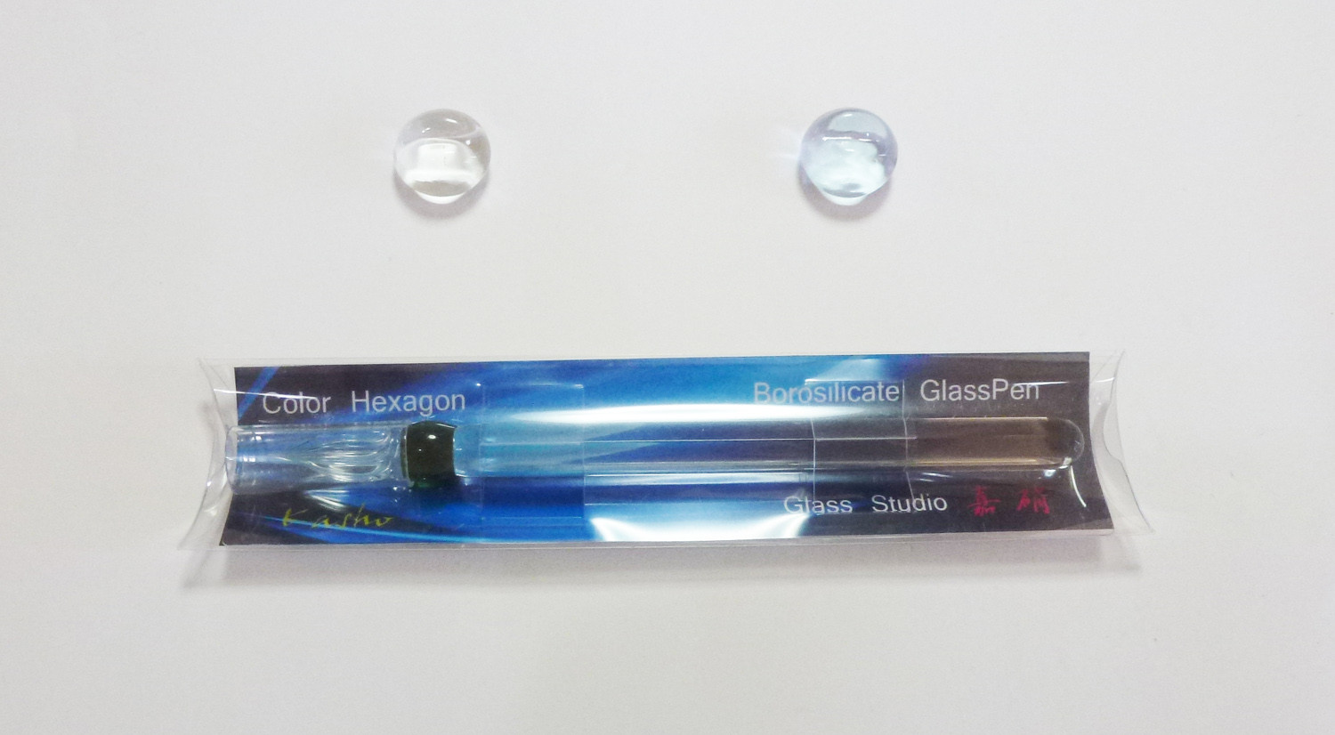 Color Hexagon ガラスペン　グラスグリーン + ペンレストCS