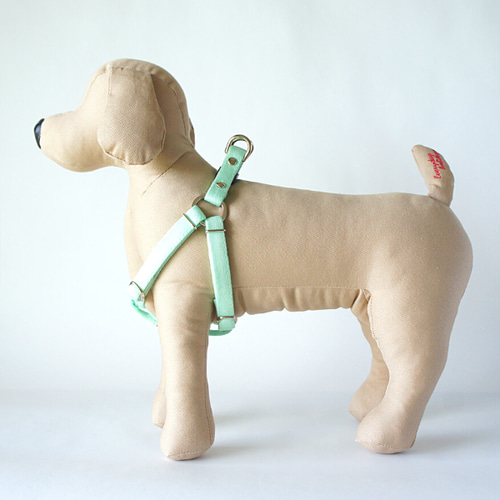 無地ミント、わんちゃん猫ちゃん用襟つき首輪 分厚く 