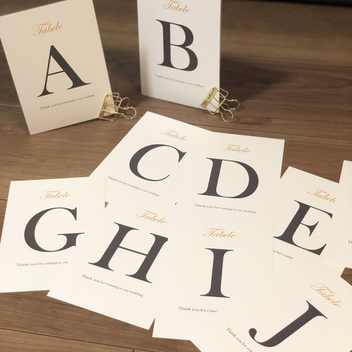 結婚式】テーブルナンバー 5枚 ゲストテーブル アルファベット その他