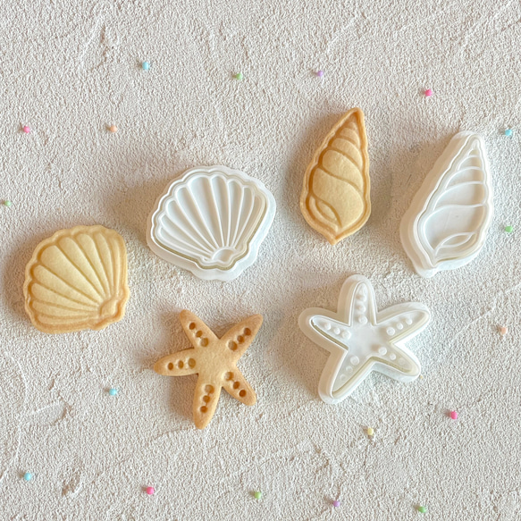【貝殻】〈Sサイズ〉シェル ミニ クッキー型3点セット/かわいい/プレゼント/ギフト/手作り/シェル/貝がら/海/貝がら 2枚目の画像