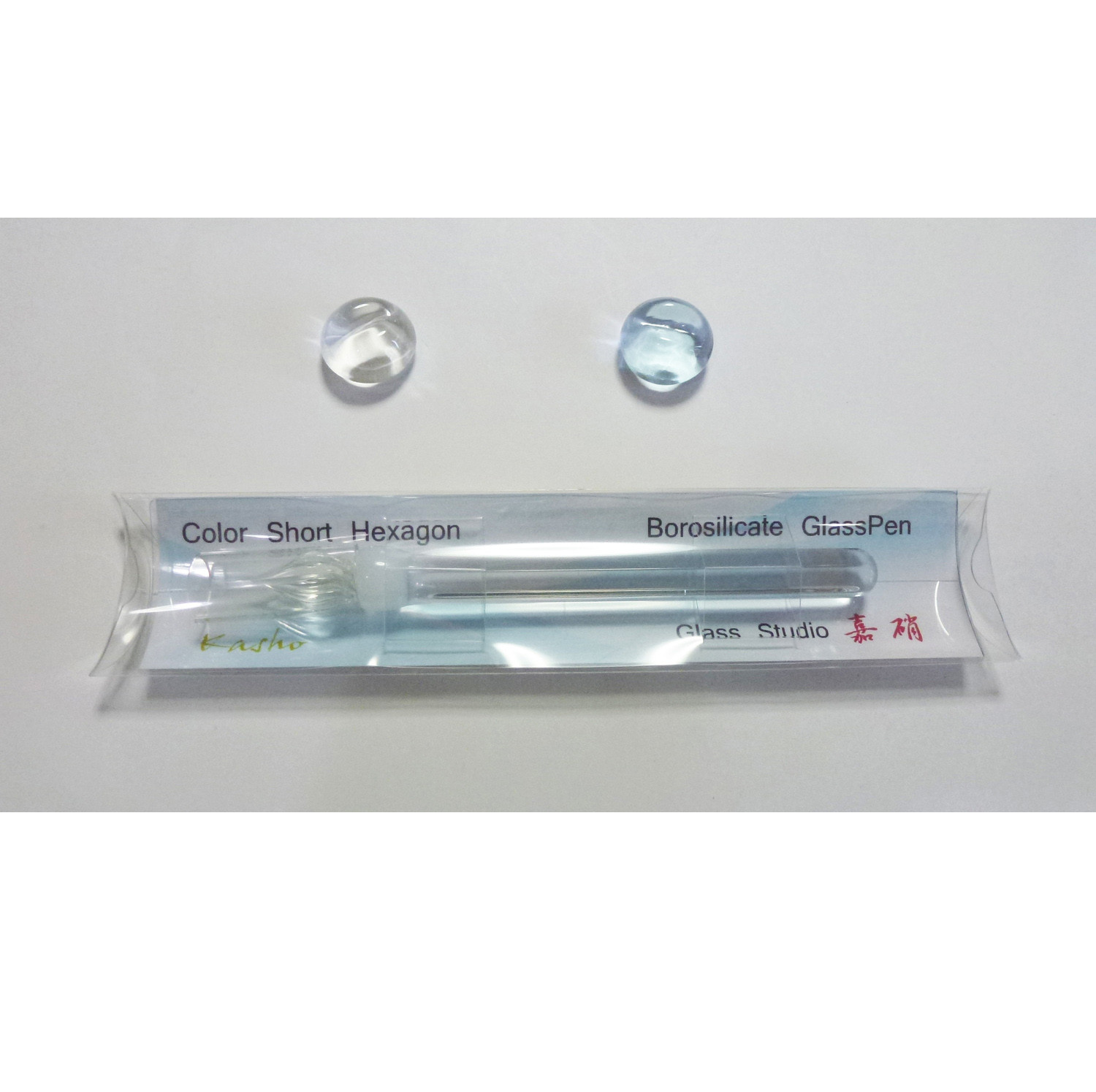Color Short Hexagon ガラスペン　ホワイト + ペンレストCS
