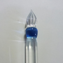 Color Short Hexagon ガラスペン　ライトブルー + ペンレストCS 5枚目の画像