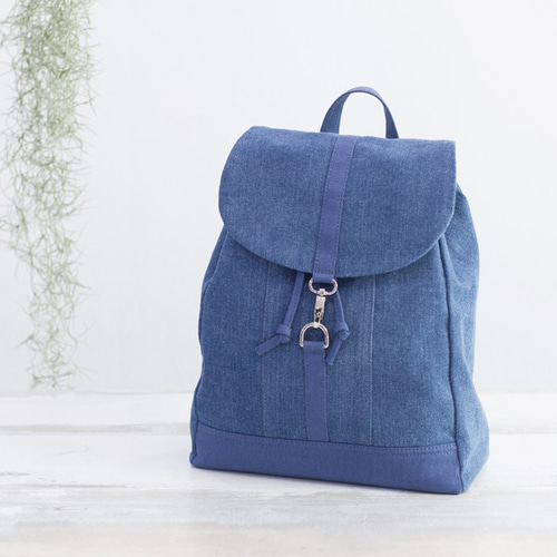 デニムx帆布 カジュアルバックパック（Sサイズ）【濃藍x