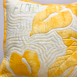 Hawaiianquilt Anthurium yellow クッションカバー 2枚目の画像