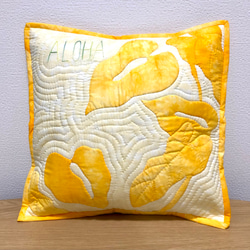 Hawaiianquilt Anthurium yellow クッションカバー 1枚目の画像