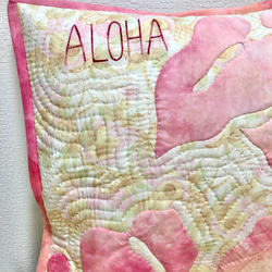 Hawaiianquilt Anthurium pink クッションカバー 2枚目の画像