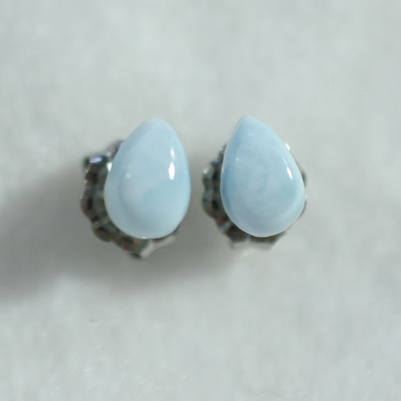 （1 件）Larimar 耳釘（6 x 4 毫米，鈦耳釘） 第2張的照片