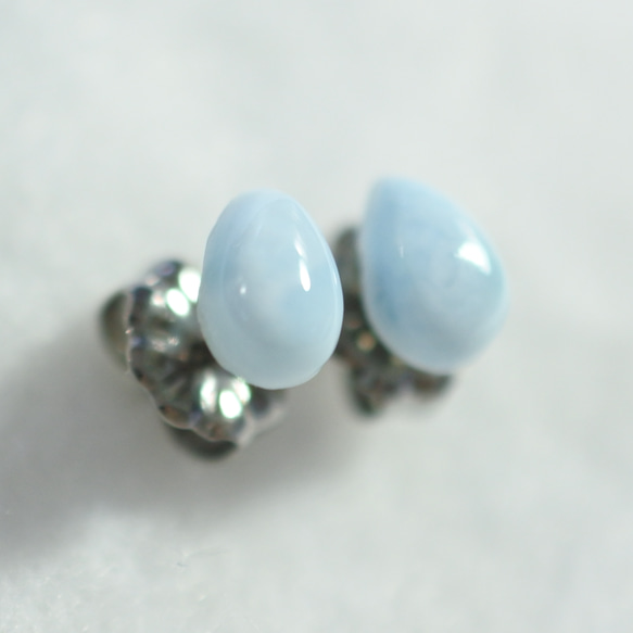 （1 件）Larimar 耳釘（6 x 4 毫米，鈦耳釘） 第1張的照片