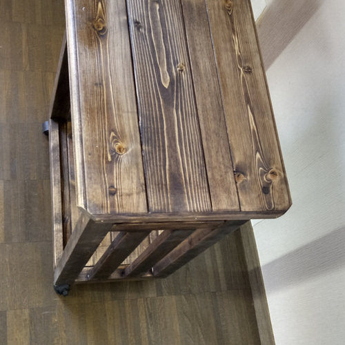 【送料無料】天然杉板  無垢家具テーブル  飾り棚  サイドテーブルハンドメイド TeakwoodNaturalSidetable_03_10