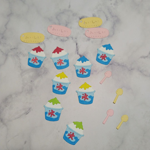 ダイカット かき氷 8枚 夏 クラフトパンチ アルバム おすそ分け  