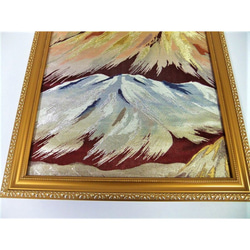 【ga005】帯リメイク品・遠山風景/額縁・展示品 6枚目の画像