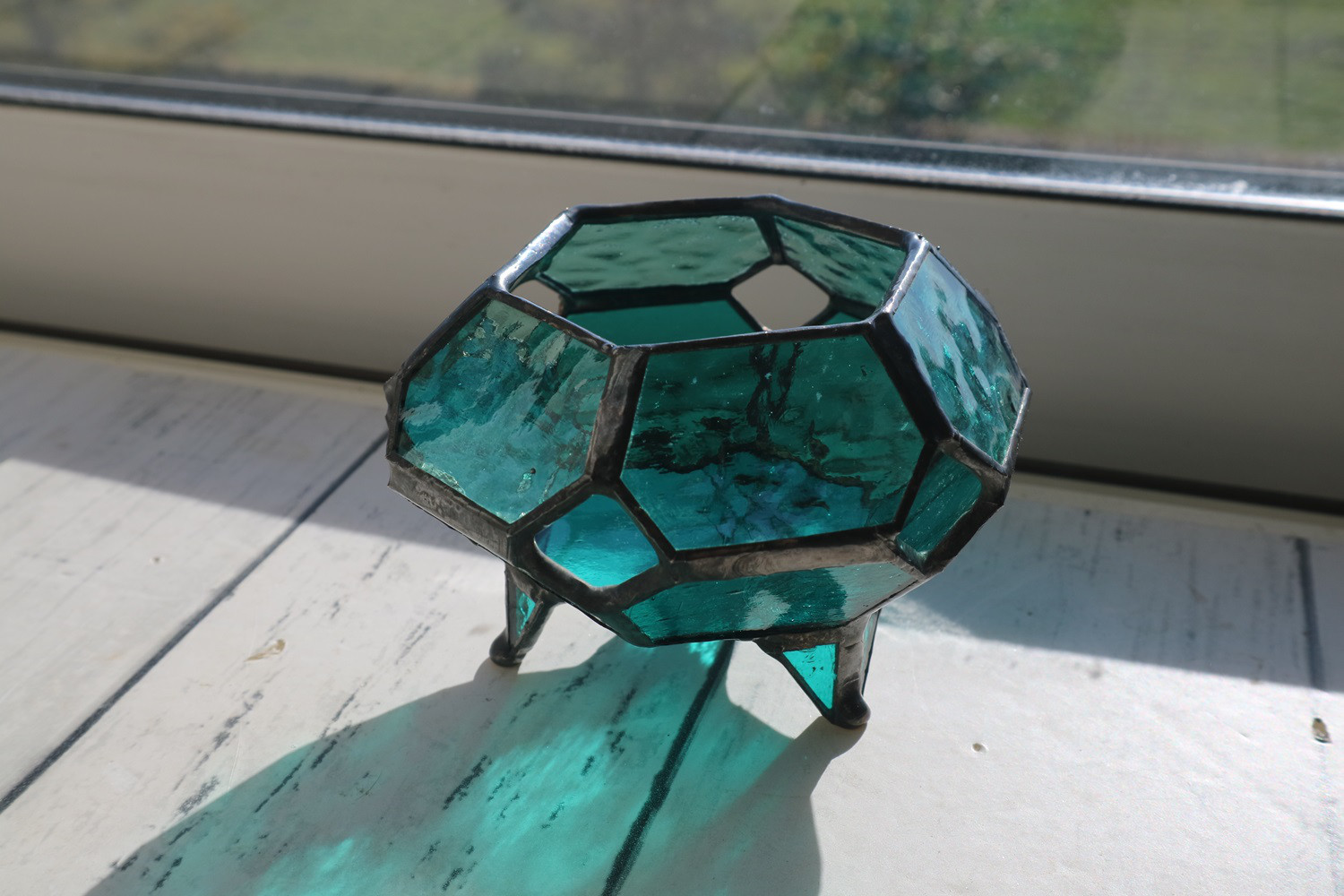 ステンドグラス・海の宝石キャンドルホルダー(受注制作)