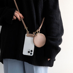 革屋が作る 名入れタグAndroidケース 【 シュリンクレザー × クリア 】 スマホショルダー レザー FS12K 16枚目の画像