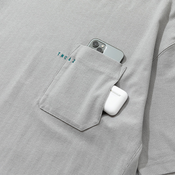 TMCAZ PocketTee [炭灰色] 廓形短袖雙層口袋T恤 100%棉 第17張的照片