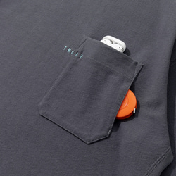 TMCAZ PocketTee [チャコールグレー] オーバーサイズ半袖ダブルポケットTシャツ 綿100% 5枚目の画像
