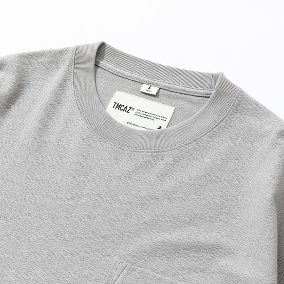 TMCAZ PocketTee [ライトグレー]特大半袖ダブルポケットTシャツ綿100％ 6枚目の画像