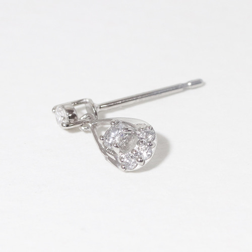 プラチナ ティアドロップ デザインピアス 0.20ct 天然