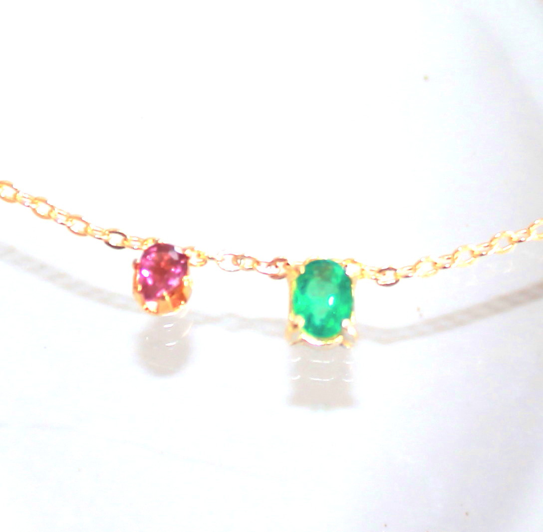- stylish - k10 Ruby & Emerald Necklace