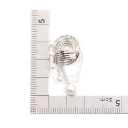 ERG-2126-R [2 pcs] 珍珠圓形耳夾耳環 第5張的照片