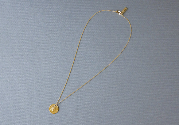 【Creema限定】[ネックレス]USA真鍮製コインモチーフチャームのネックレス（S） 4枚目の画像