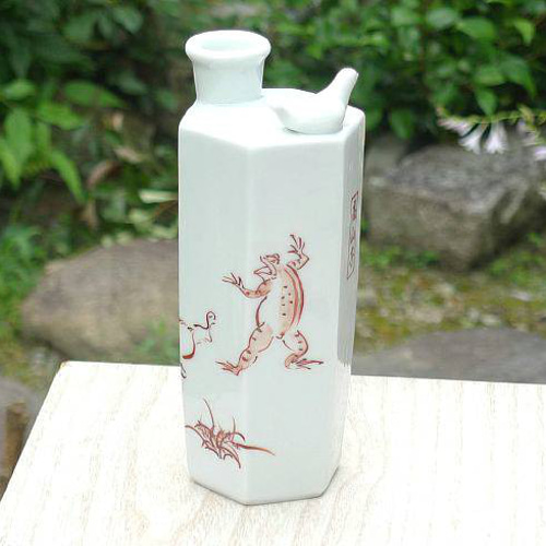 ◇商品番号 5761 高山寺うぐいす徳利 赤 酒杯・酒壺 松韻堂 的作品