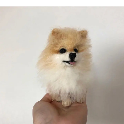 羊毛フェルト 犬 ポメラニアンちゃん♡ 受注生産∗ 羊毛フェルト∗うちの子オーダー∗犬∗プレゼント