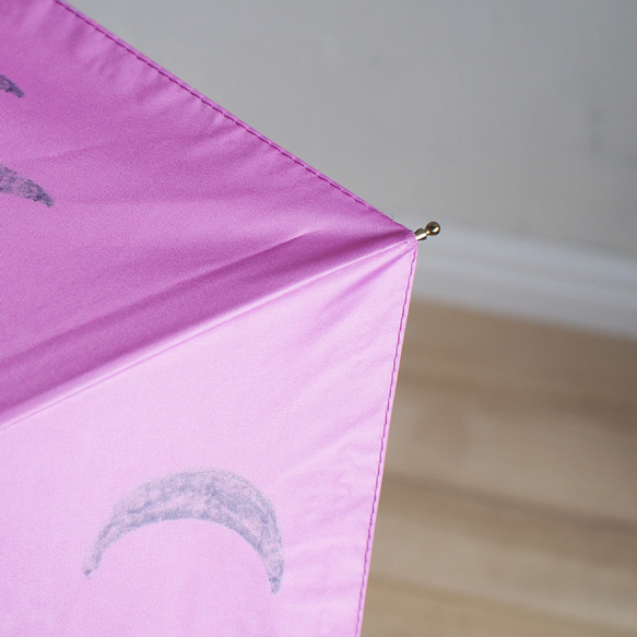 UV cut 折疊傘 月粉色 99.9% 防紫外線 163467 防曬防雨竹柄陽傘雨傘 第13張的照片