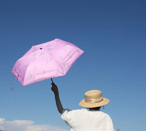 UV cut 折疊傘 月粉色 99.9% 防紫外線 163467 防曬防雨竹柄陽傘雨傘 第1張的照片