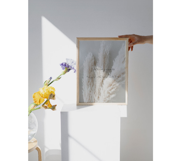 【アートポスター】植物　パンパスグラス　北欧　ウェルカムボード　ポスター　アート　インテリア　シンプル　ボタニカル 4枚目の画像