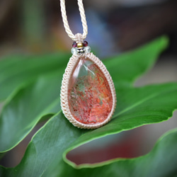 Full Schiller ★ Red ★ Quartz Twin Quartz Macrame Pendant 462 第10張的照片