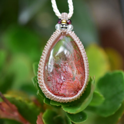 Full Schiller ★ Red ★ Quartz Twin Quartz Macrame Pendant 462 第9張的照片