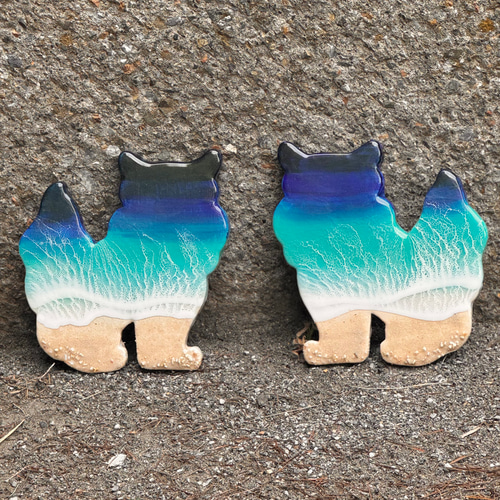 波レジンオーシャンアート（シーサー型） オーダー品！シーサー オーシャンアートパネル 海 波アート エポキシ