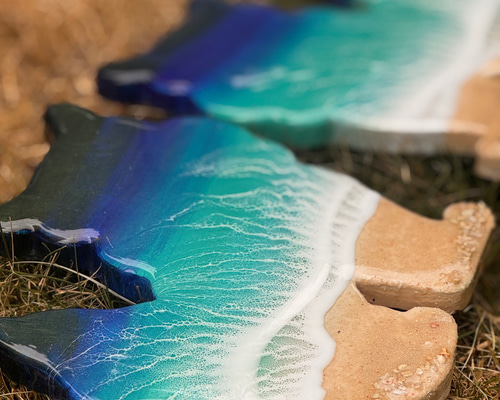 オーダー品！シーサー オーシャンアートパネル 海 波アート エポキシ