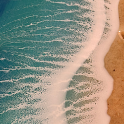 オーダー品！シーサー　オーシャンアートパネル　海　波アート　エポキシ　レジンアート　沖縄　お守り　グラデーション 12枚目の画像