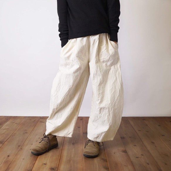 “夏日福袋”喇叭袖薄紗T卹/粉米色+氣球褲/米白色 第13張的照片