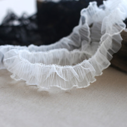 ☆ダブルチュールレース両山フリルリボン☆ リボン・テープ バンメイド