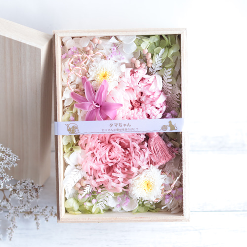 木製文箱 花模様付き 木製文箱 花模様付き