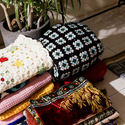 （ピンクと白が大好き）横縞の厚い毛布の丸太暖かい国手織りの古代のキルトカラフルなユニバーサル毛布ベッドカバーヴィンテージ 5枚目の画像