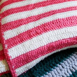 （率性藍綠）橫紋澎厚蓋毯日誌暖情鄉村手工編織古蕫 彩色萬用毯床罩 Vintage 第3張的照片