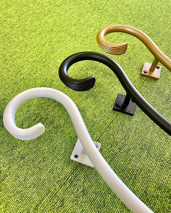 【乙女デザイン くるんくるん手すり　800ｍｍ】アルミ製 おしゃれ 玄関 新築 リフォーム リノベーション だから