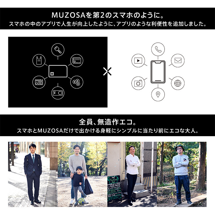 【財布＆鍵＆エコバッグ】「MUZOSA & NYLON ULTRALIGHT BAG」◆ミニマリスト、キャンプ