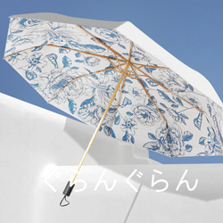 ジャンプ傘　 全面印刷 フラワープリント   高級感  姫様風 1枚目の画像
