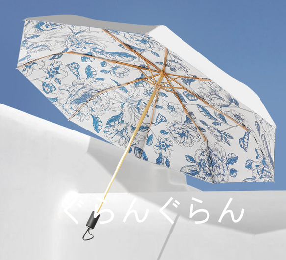 ジャンプ傘　 全面印刷 フラワープリント   高級感  姫様風 1枚目の画像