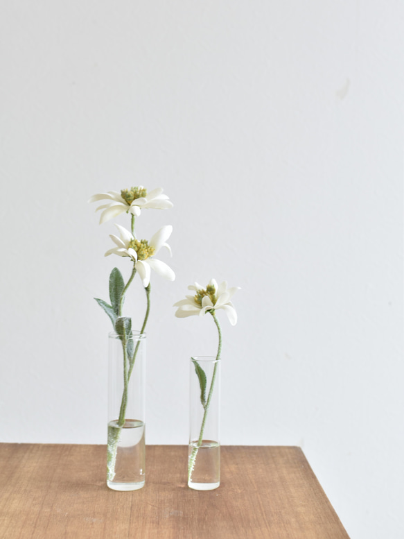 【２本セット】咲き続けるエーデルワイス　マジカルウォーター　癒しのフラワーインテリア　アーティフィシャルフラワー 3枚目の画像