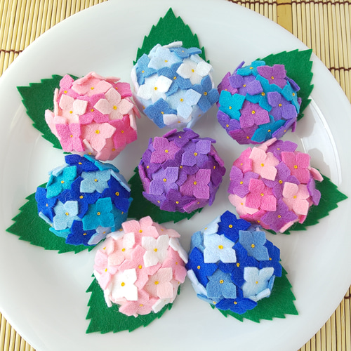 送料無料キャンペーン！】フェルトのおままごと☆紫陽花(あじさい