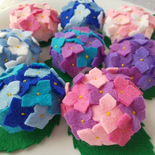 送料無料キャンペーン！】フェルトのおままごと☆紫陽花(あじさい