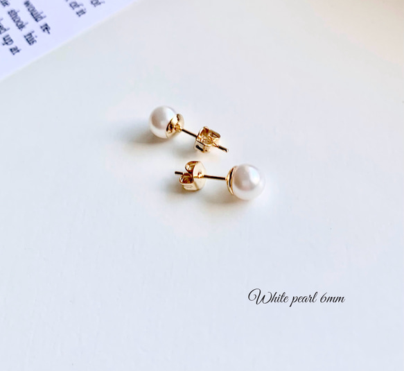 simple 一粒パールピアス/イヤリング6mm・8mm・10mm《アレルギー対応