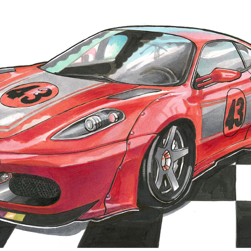 車・バイク・似顔絵 オーダー （通常タッチ） イラスト 似顔絵