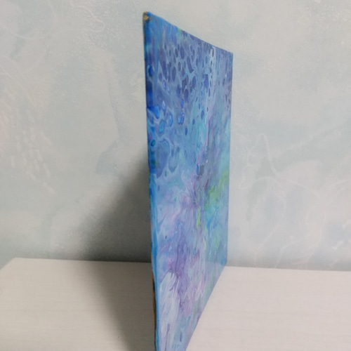 フルイドアート　アクリル画　抽象画　現代アート　ポーリングアート 原画 青 黒 ポーリングアート フルイドアート 抽象画 オリジナル