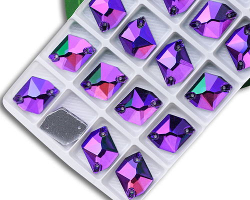 みかんちゃん☆コズミック【13×17mm】他 ガラスビジュー  オーロラ ドロップ ガラスチャーム 約13mm グラデーション オーロラ MIX 3